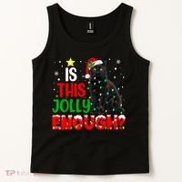 Is This Jolly Enough Funny Cat Xmas Tree Tank Top thumb 2