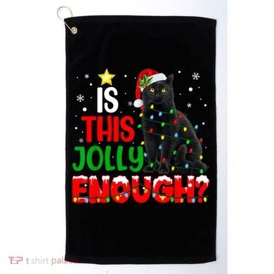 Is This Jolly Enough Funny Cat Xmas Tree Golf Towel