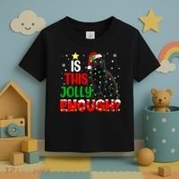 Is This Jolly Enough Funny Cat Xmas Tree Toddler T-Shirt thumb 3