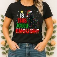 Is This Jolly Enough Funny Cat Xmas Tree Women's T-Shirt thumb 2