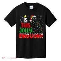 Is This Jolly Enough Funny Cat Xmas Tree Kids T-Shirt thumb 0