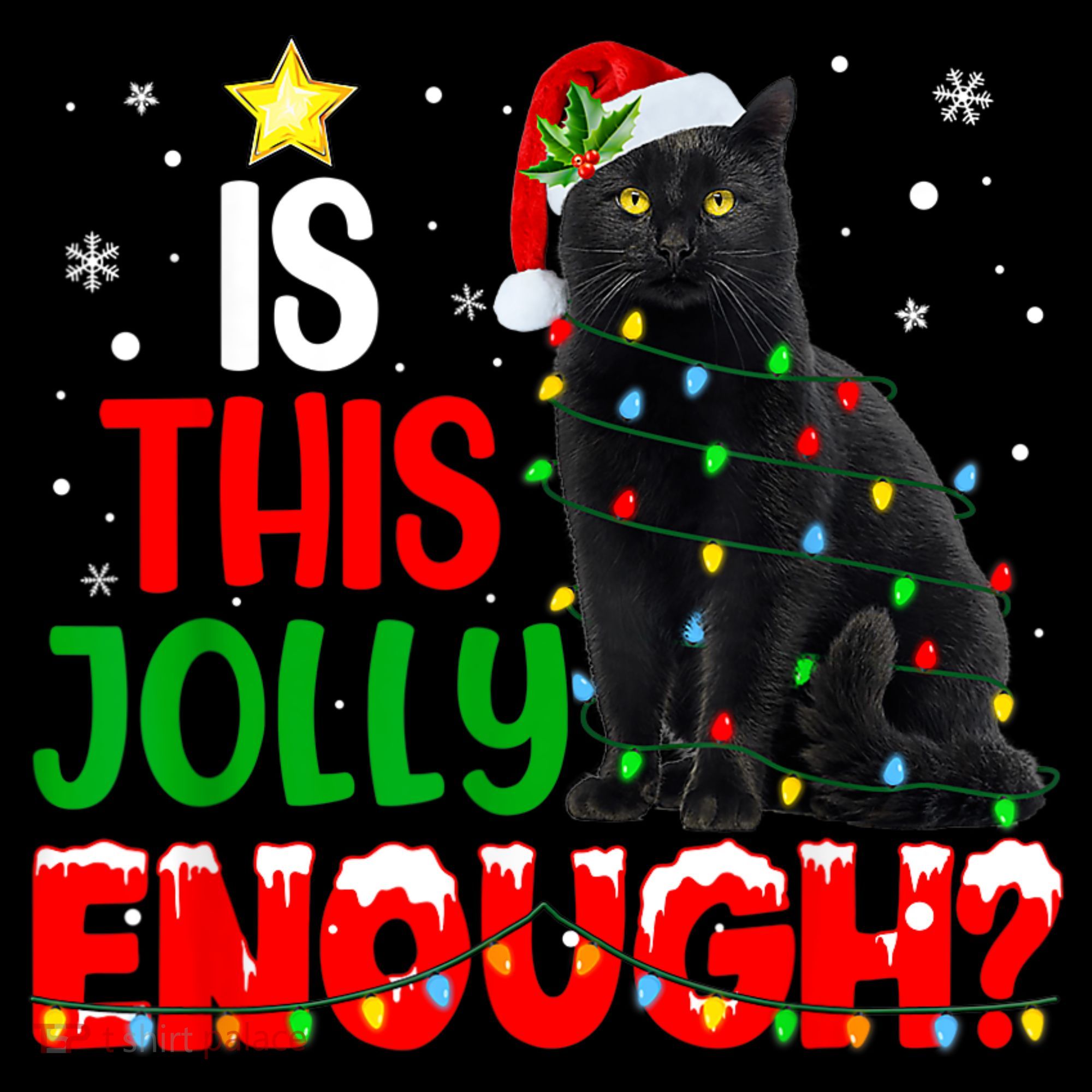 Is This Jolly Enough Funny Cat Xmas Tree Tote Bag