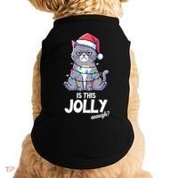 Is This Jolly Enough Christmas Cat Xmas Doggie Tank thumb 0