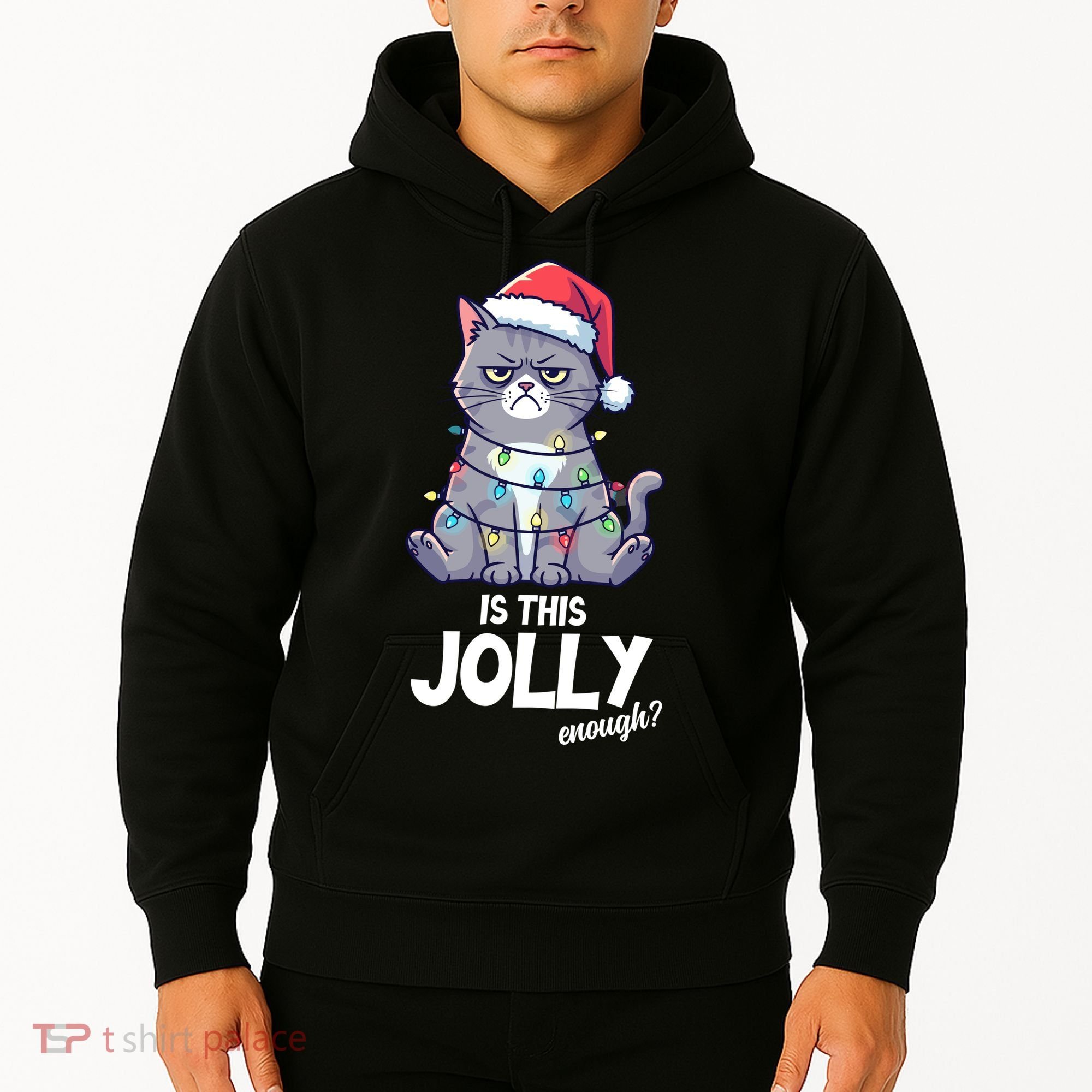 Is This Jolly Enough Christmas Cat Xmas Hoodie
