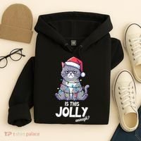 Is This Jolly Enough Christmas Cat Xmas Hoodie thumb 4