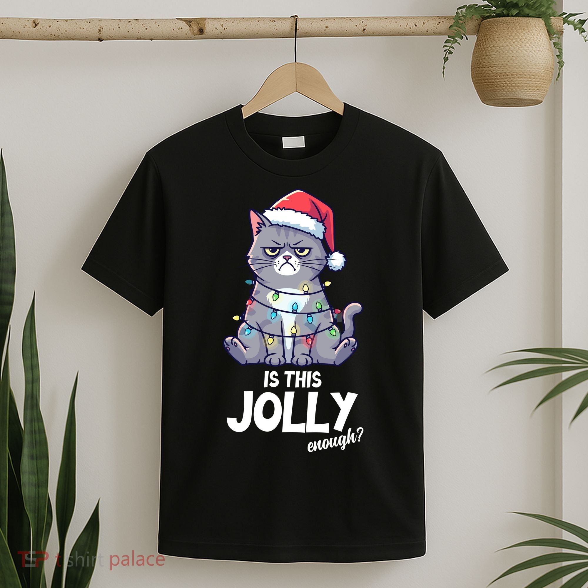 Is This Jolly Enough Christmas Cat Xmas T-Shirt