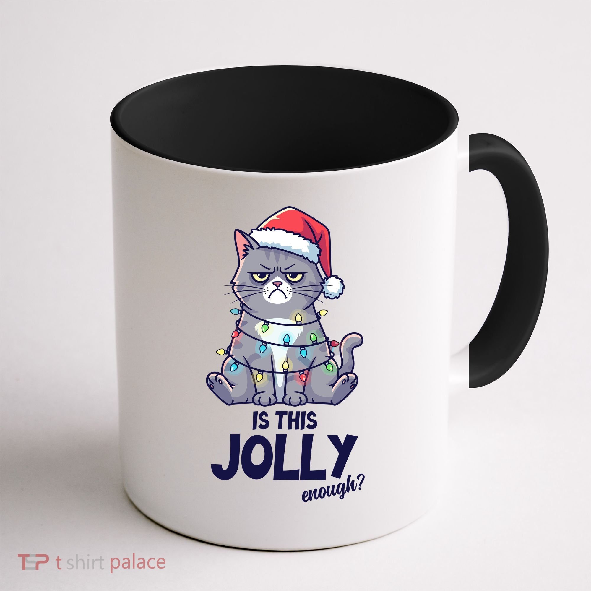 Is This Jolly Enough Christmas Cat Xmas Coffee Mug