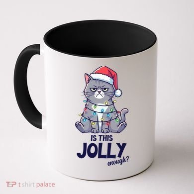 Is This Jolly Enough Christmas Cat Xmas Coffee Mug