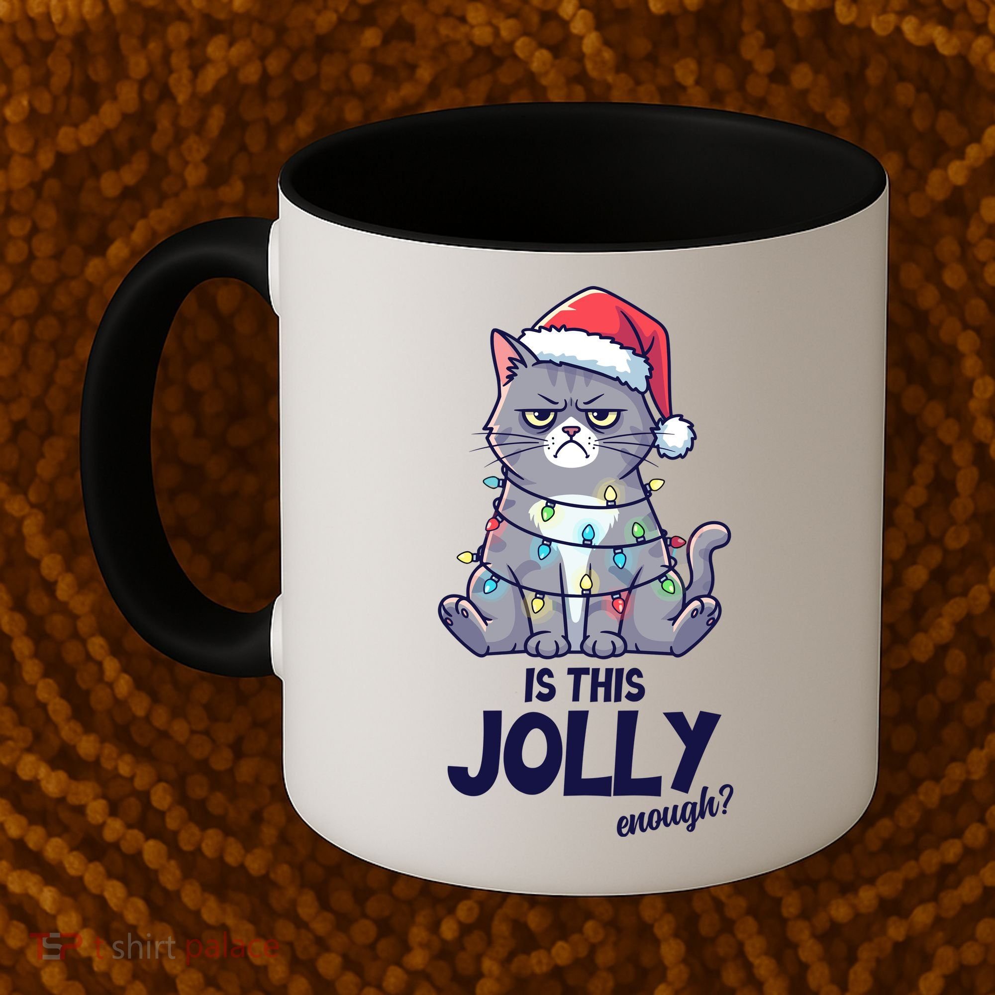 Is This Jolly Enough Christmas Cat Xmas Coffee Mug
