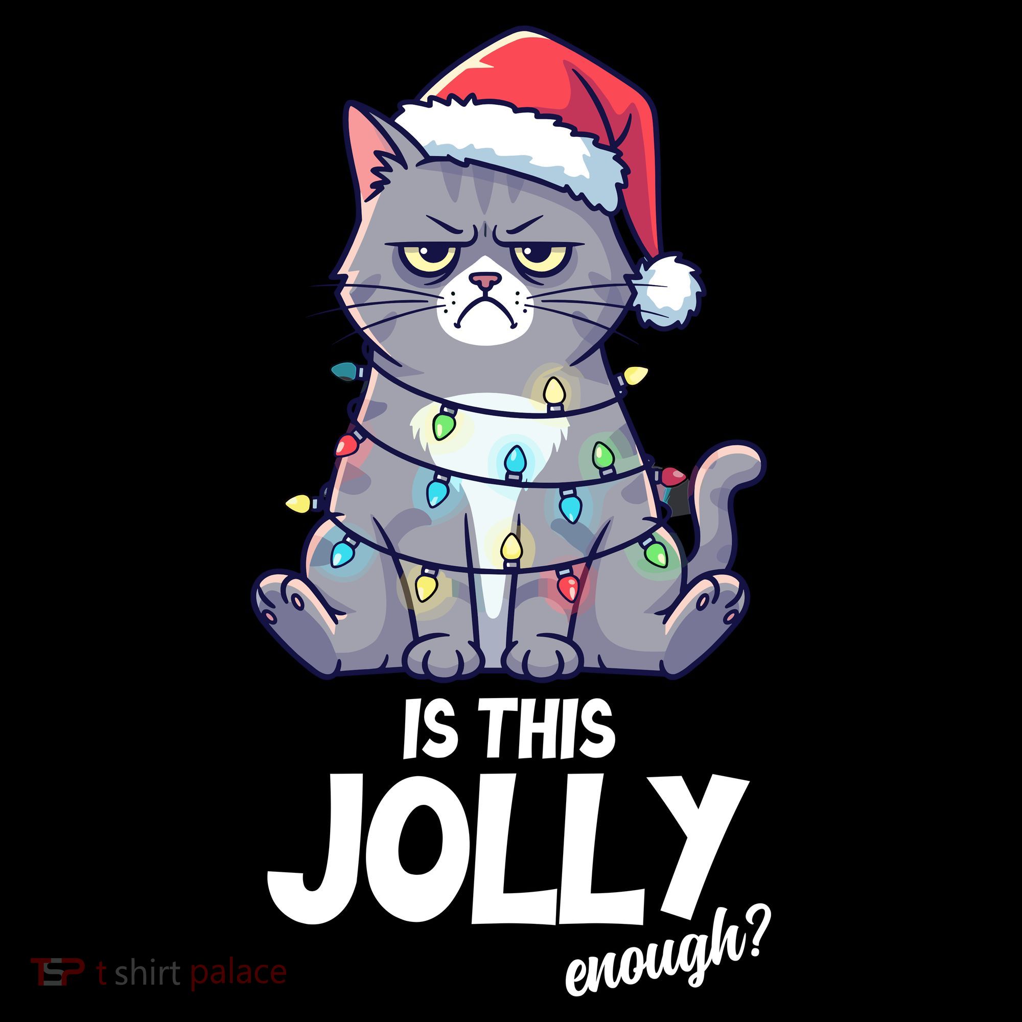 Is This Jolly Enough Christmas Cat Xmas Coaster