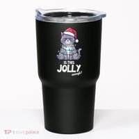Is This Jolly Enough Christmas Cat Xmas Tumbler thumb 0