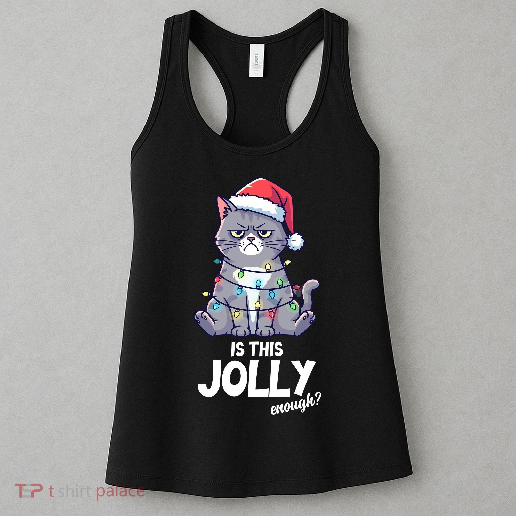 Is This Jolly Enough Christmas Cat Xmas Women's Tank Top