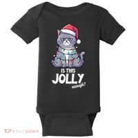 Is This Jolly Enough Christmas Cat Xmas Baby Bodysuit thumb 0