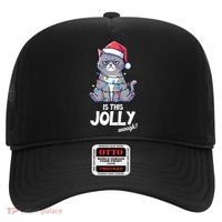 Is This Jolly Enough Christmas Cat Xmas Hat thumb 0