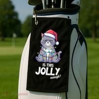 Is This Jolly Enough Christmas Cat Xmas Golf Towel thumb 2
