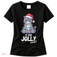 Is This Jolly Enough Christmas Cat Xmas Women's T-Shirt thumb 0
