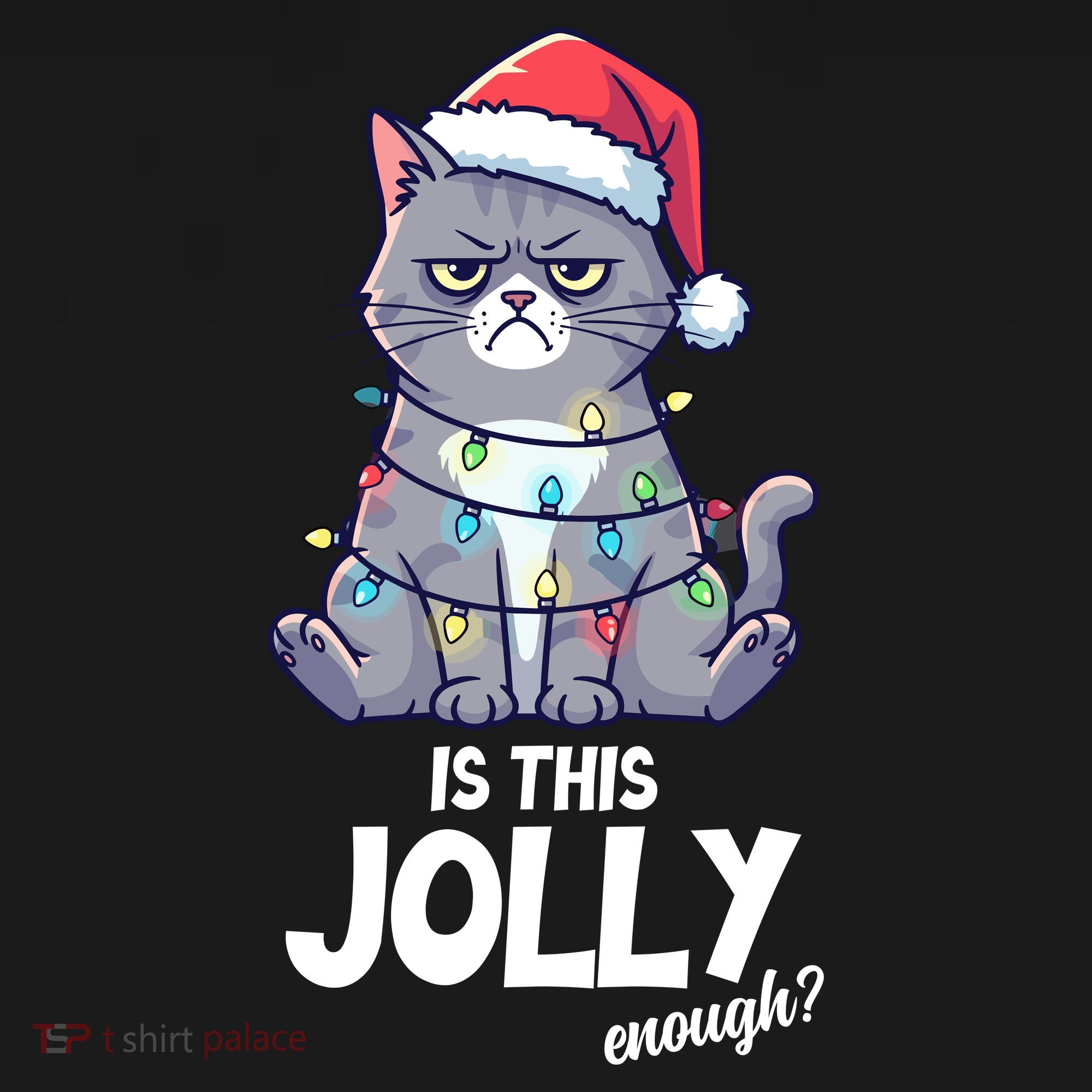Is This Jolly Enough Christmas Cat Xmas Kids T-Shirt