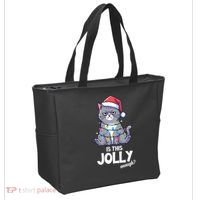 Is This Jolly Enough Christmas Cat Xmas Tote Bag thumb 2