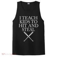 I Teach Kids To Hit And Steal Baseball Coach PosiCharge Competitor Tank thumb 0