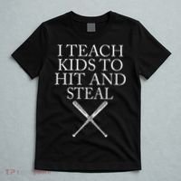 I Teach Kids To Hit And Steal Baseball Coach T-Shirt thumb 5