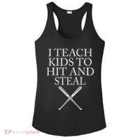 I Teach Kids To Hit And Steal Baseball Coach Ladies PosiCharge Competitor Racerback Tank thumb 0