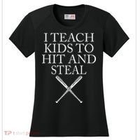 I Teach Kids To Hit And Steal Baseball Coach Women's Cooling Performance Crew T-Shirt thumb 0