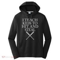 I Teach Kids To Hit And Steal Baseball Coach Performance Fleece Hoodie thumb 0