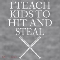 I Teach Kids To Hit And Steal Baseball Coach Women's Racerback Cropped Tank thumb 2