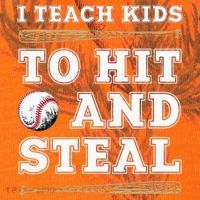 I Teach Kids To Hit And Steal Funny Baseball Coach Kati Licensed 12" Camo Cuffed Beanie thumb 2
