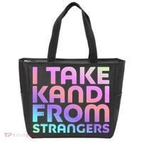 I Take Kandi From Strangers Funny Rave Edm Tote Bag thumb 0