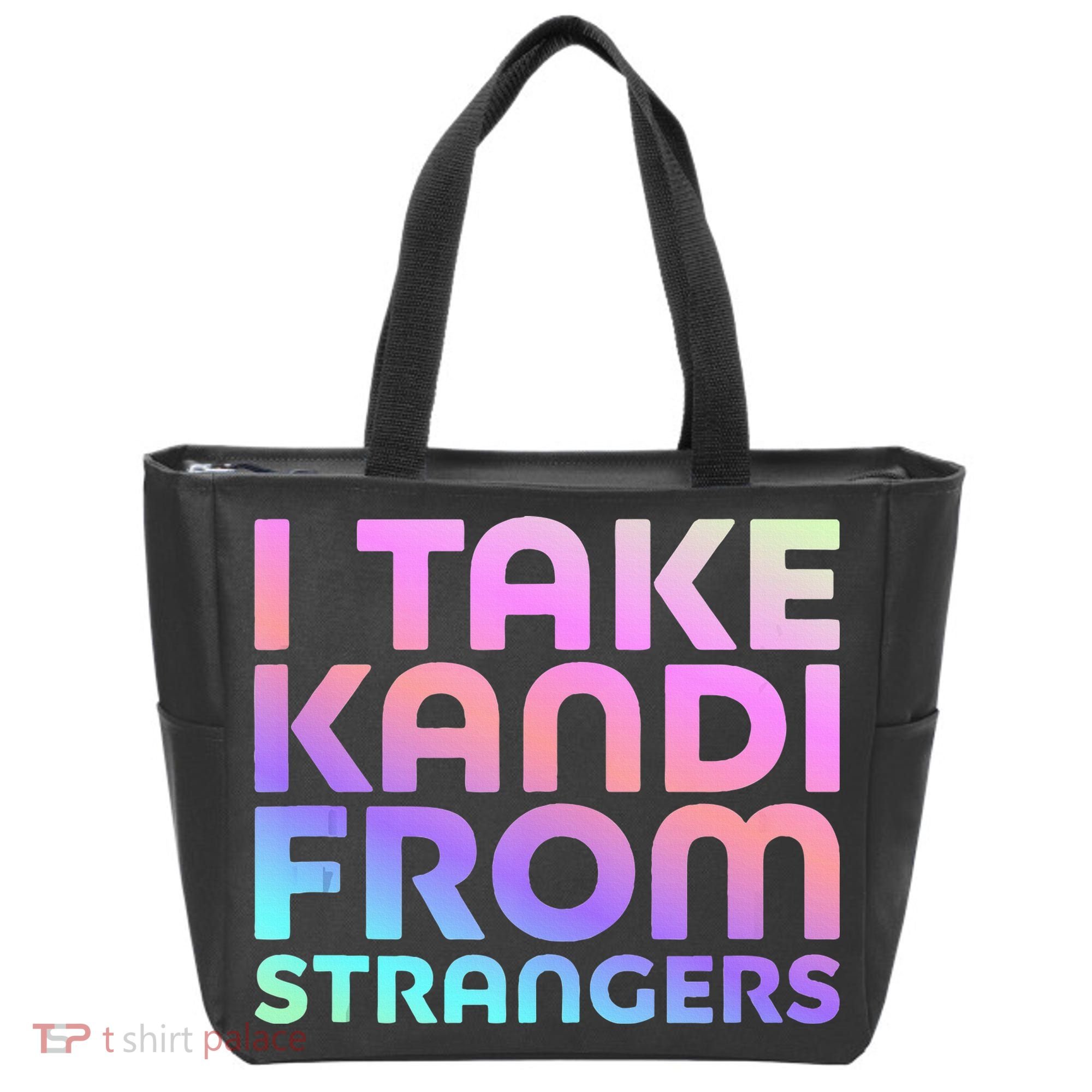 I Take Kandi From Strangers Funny Rave Edm Tote Bag