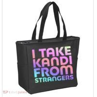 I Take Kandi From Strangers Funny Rave Edm Tote Bag thumb 2