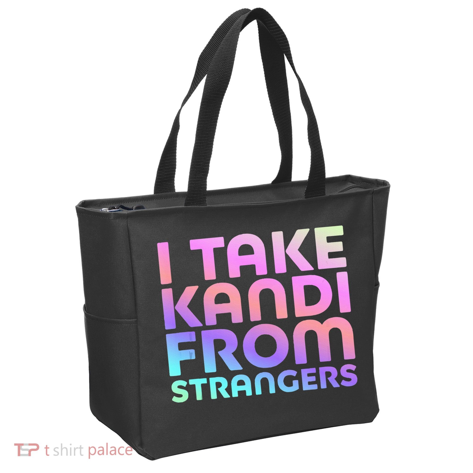 I Take Kandi From Strangers Funny Rave Edm Tote Bag