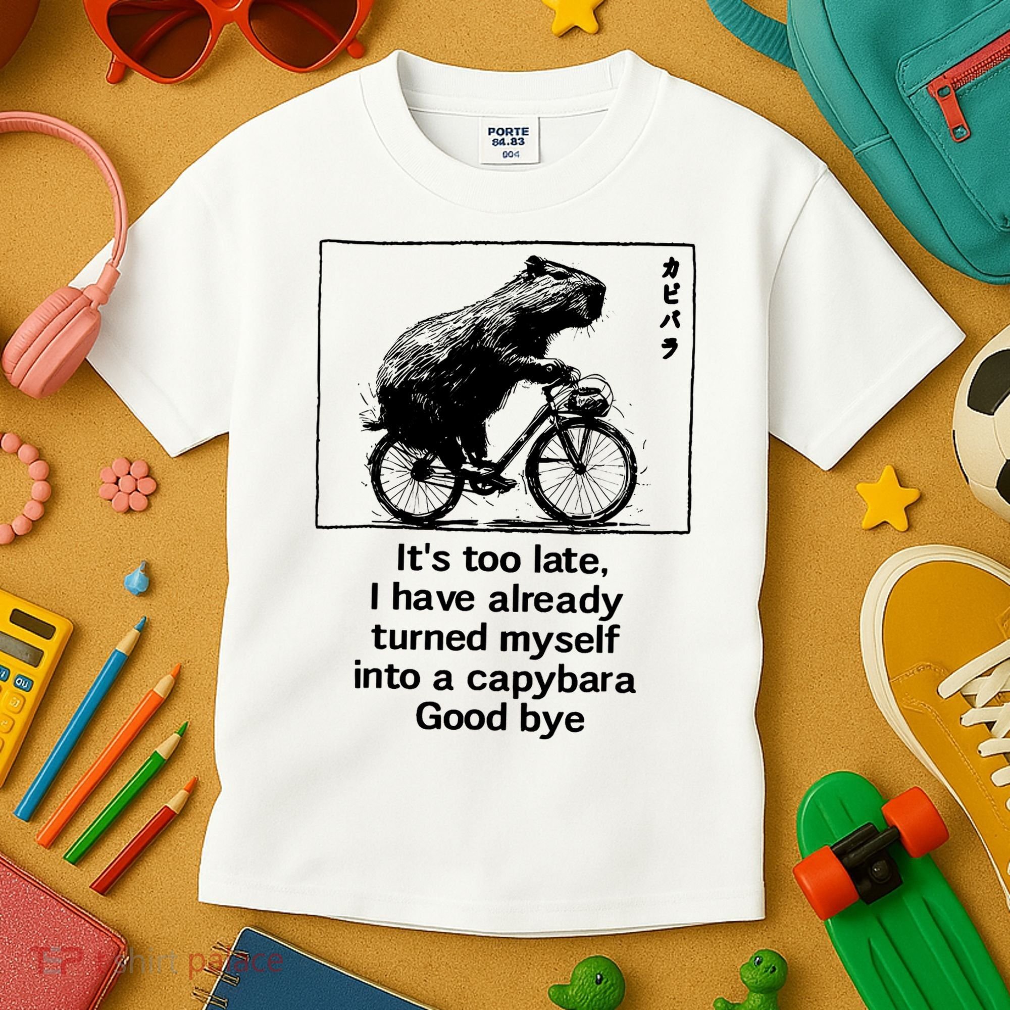 it's too late i have already turned myself into a capybara  Kids T-Shirt