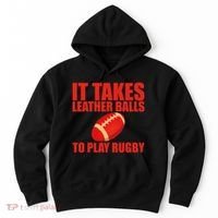 It Takes Leather Balls To Play Rugby Hoodie thumb 0