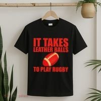 It Takes Leather Balls To Play Rugby T-Shirt thumb 2