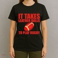 It Takes Leather Balls To Play Rugby T-Shirt thumb 4