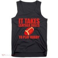 It Takes Leather Balls To Play Rugby Tank Top thumb 0