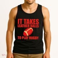 It Takes Leather Balls To Play Rugby Tank Top thumb 3