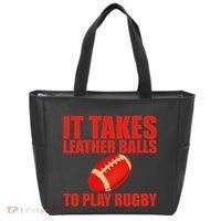 It Takes Leather Balls To Play Rugby Tote Bag thumb 0