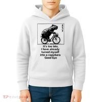 ItS Too Late I Have Already Turned Myself Into A Capybara Kids Hoodie thumb 4