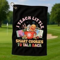 I Teach Little Smart Cookies To Talk Back Speech Therapy Golf Towel thumb 1
