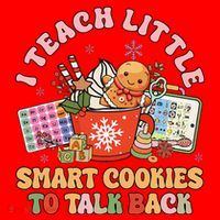 I Teach Little Smart Cookies To Talk Back Speech Therapy Santa Hat thumb 1