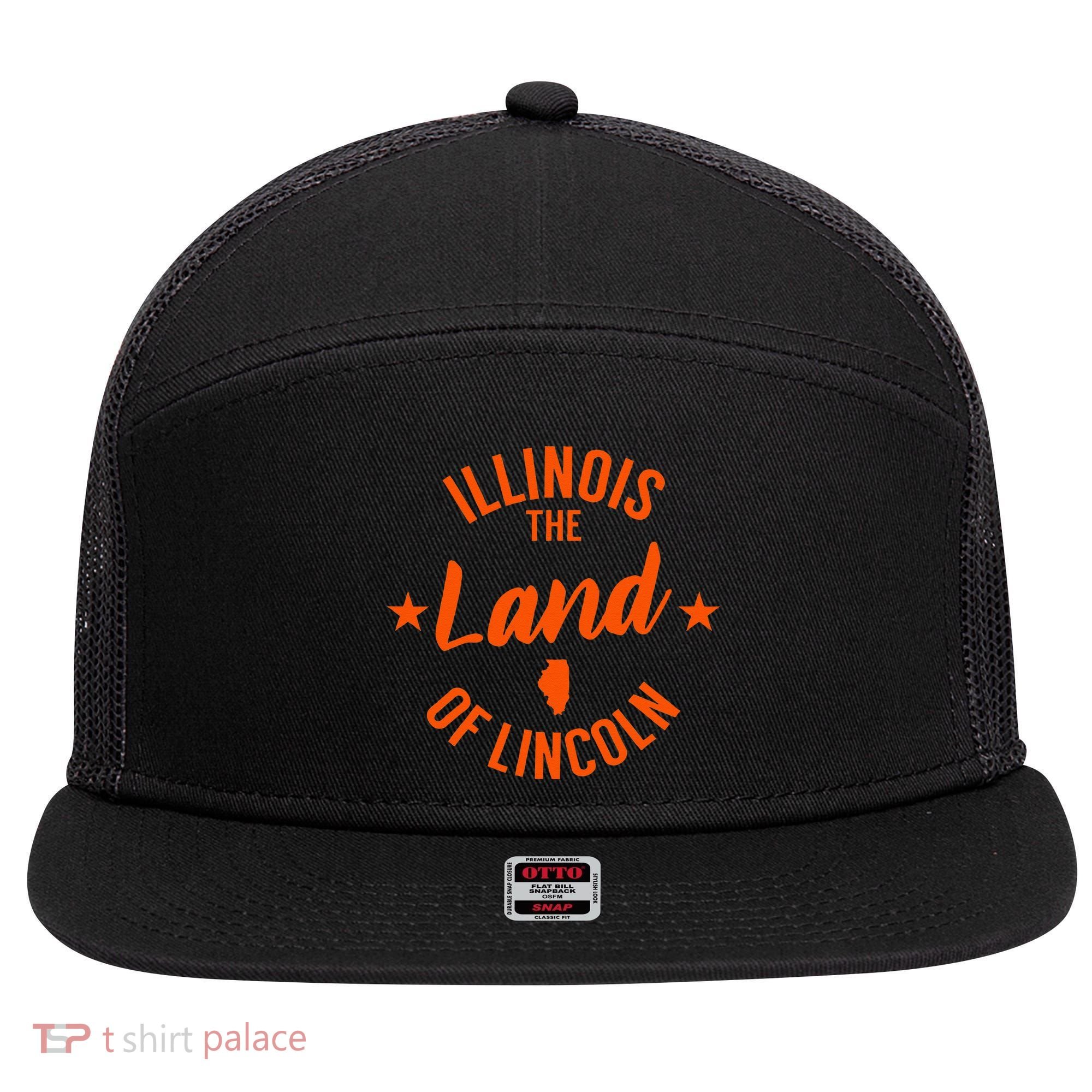 Illinois The Land Of Lincoln 7 Panel Mesh Trucker Snapback Hat