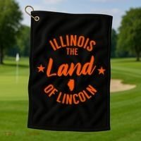 Illinois The Land Of Lincoln Golf Towel thumb 1