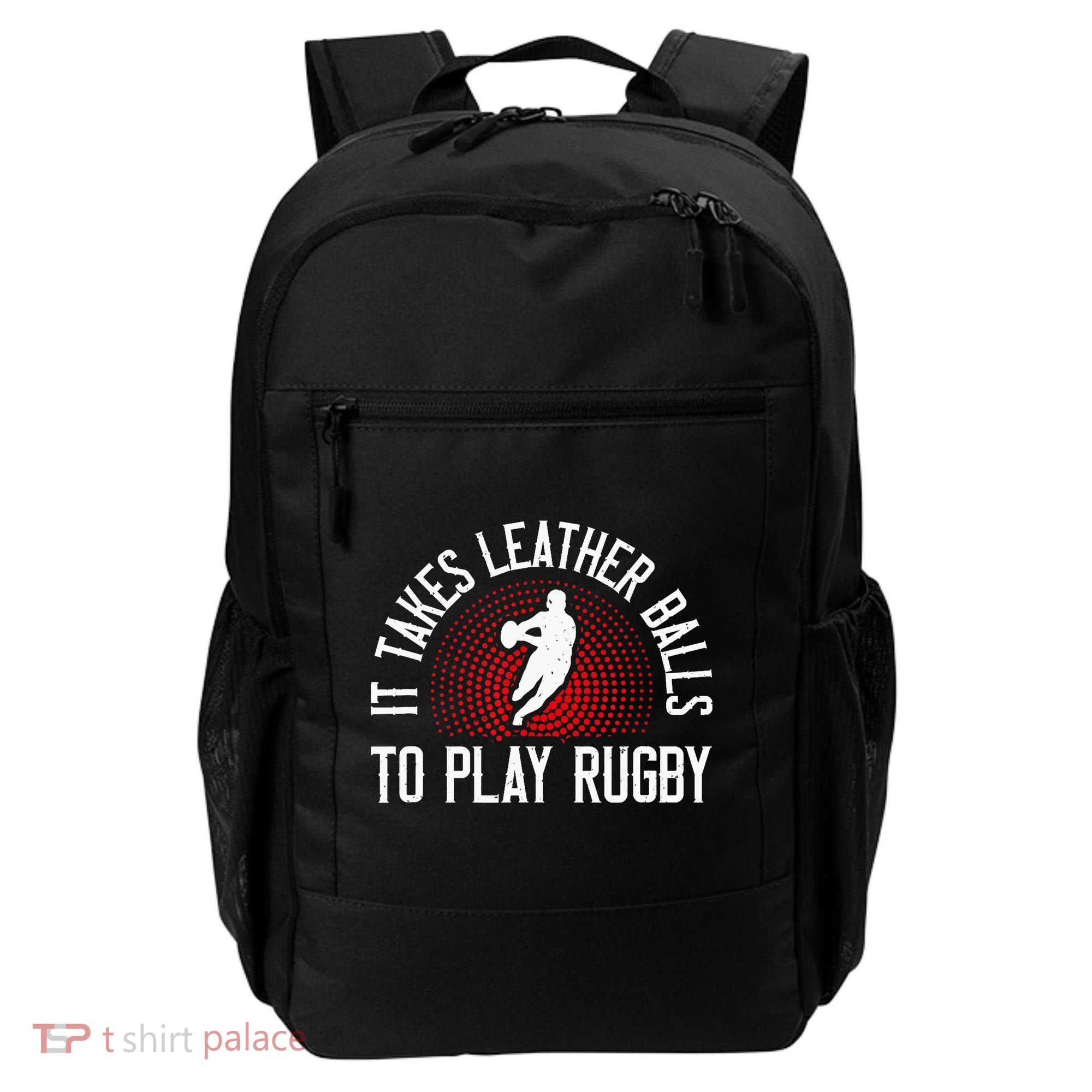 It Takes Leather Balls To Play Rugby Funny Rugby Player Backpack
