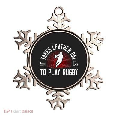 It Takes Leather Balls To Play Rugby Funny Rugby Player Ornament