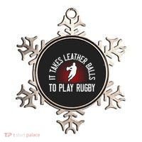 It Takes Leather Balls To Play Rugby Funny Rugby Player Ornament thumb 0