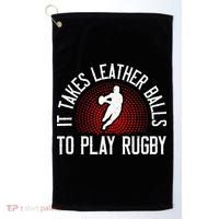 It Takes Leather Balls To Play Rugby Funny Rugby Player Golf Towel thumb 0