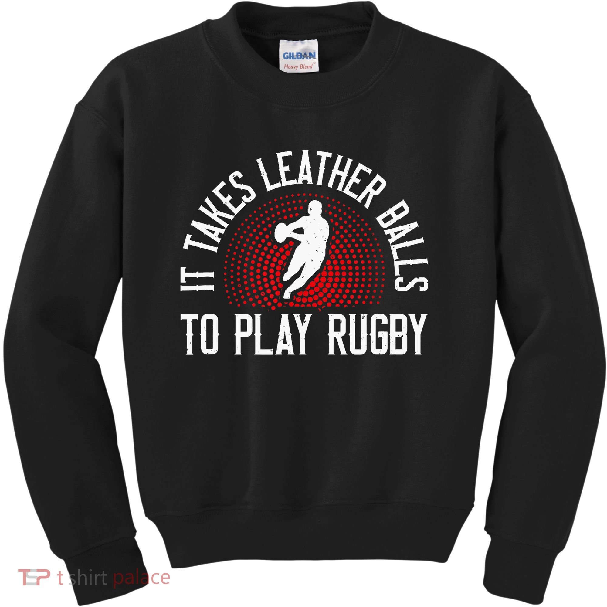 It Takes Leather Balls To Play Rugby Funny Rugby Player Kids Sweatshirt